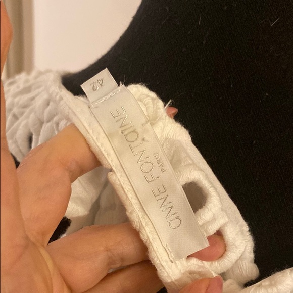 Anne Fontaine White Floral Eyelet Women's Top size 42 - Picture 5 of 5